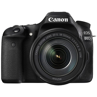 Canon EOS 80D Digital SLR Camera With 18-135mm Lens, HD 1080p, 24.2MP, Wi-Fi, NFC, 3 Vari-Angle Touchscreen Canon EOS 80D Digital SLR Camera With 18-135mm Lens, HD 1080p, 24.2MP, Wi-Fi, NFC, 3 Vari-Angle Touchscreen